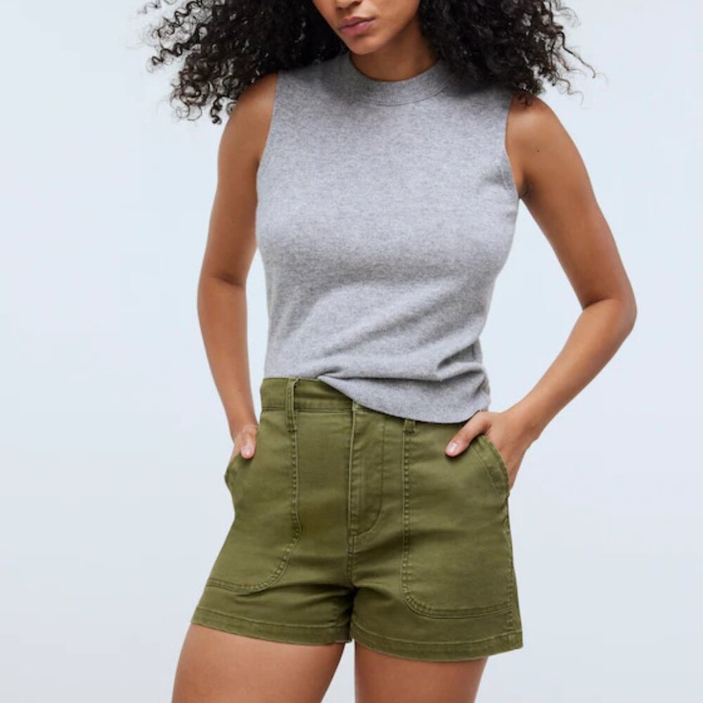 MADEWELL the perfect vintage fatigue shorts in desert olive (sz26)
